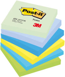 Post-it Notite adezive Post-it, 76 x 76 mm, 100 file, 6 bucati set, nuante neon de verde, albastru, galben (3M000470)