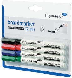 Legamaster Marker pentru tabla Legamaster TZ140, varf rotund, 1 mm, 4 culori set (negru, rosu, albastru, verde) (PS0015)