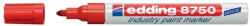 edding Marker permanent Edding 8750, cu vopsea, corp aluminiu, varf rotund, 2-4 mm, rosu (ED87502) - siscom-papetarie