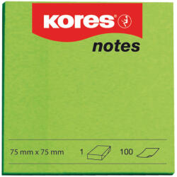 Kores Notite adezive, Kores, 75 x 75 mm, verde, 100 file (KS879044) - siscom-papetarie