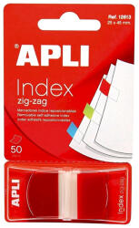APLI Index Apli, autoadeziv zig-zag, 24 x 45 mm, rosu (AL012613) - siscom-papetarie