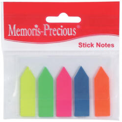 Memoris-Precious Index Memoris - Precious, autoadeziv, plastic, forma sageata, 12 x 45 mm, 5 culori set, 25 file culoare (BV031211)