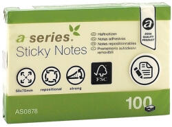 A-series Notite adezive, A-Series, 50 x 75 mm, galben, 100 file (AY000804) - siscom-papetarie