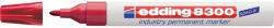 edding Marker permanent Edding 8300 Industrial, corp metalic, varf rotund, 1.5-3 mm, rosu (ED083002)