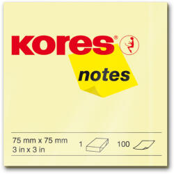 Kores Notite adezive, Kores, 75 x 75 mm, galben, 100 file (KS878075)