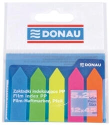 Donau Index autoadeziv din plastic, Donau, dimensiuni 42 x 12 mm, 5 culori x 25 file culoare (DN100920)