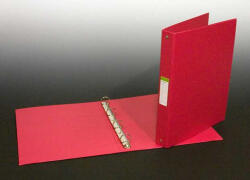 Aurora Caiet mecanic 4 inele - D25mm, coperti carton plastifiat PVC, A4, AURORA - rosu (3104/R) - siscom-papetarie