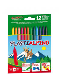 ALPINO Creioane cerate din plastic, cutie carton, 12 culori cutie, Plasti ALPINO (MS-PA000012)