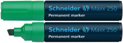 Schneider Permanent marker SCHNEIDER Maxx 250, varf tesit 2+7mm - verde (S-125004) - siscom-papetarie