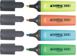 edding Textmarker Edding 345, varf 2-5 mm, 4 culori set ( galben, roz, albastru, verde) (ED345400)