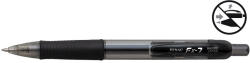 PENAC Pix cu gel PENAC FX-7, rubber grip, 0.7mm, corp transparent negru - scriere neagra (P-BA2001-06) - siscom-papetarie