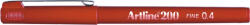 Artline Liner ARTLINE 200, varf fetru 0.4mm - rosu inchis (EK-200-DRE) - siscom-papetarie