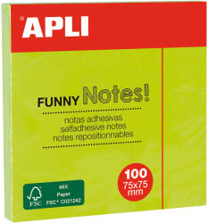 APLI Notite adezive, Apli, 75 x 75 mm, verde, 100 file (AL011899)