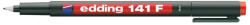 edding Marker permanent Edding OHP 141F, corp plastic, varf rotund, 0.6 mm, rosu (ED1412) - siscom-papetarie