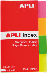 APLI Index Apli, autoadeziv, hartie, 20 x 50 mm, 4 culori x 40 file (AL011286) - siscom-papetarie