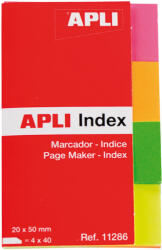APLI Index Apli, autoadeziv, hartie, 20 x 50 mm, 4 culori x 40 file (AL011286)