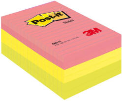 Post-it Notite adezive, Post-it, liniate, mix de culori, 102 x 152 mm, 100 file (3M11051) - siscom-papetarie