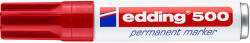 edding Marker permanent Edding 500, corp metalic, varf retezat 2-7 mm, rosu (ED5002)