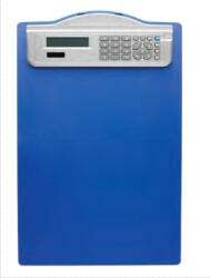 Alco Clipboard simplu A4, din plastic rigid, cu calculator, ALCO - albastru (AL-5518-15)