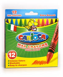 CARIOCA Creioane cerate rotunde, lavabile, 12 culori cutie, CARIOCA Wax Crayons (CA-42365)
