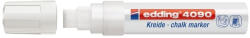 edding Marker pentru sticla Edding 4090, creta lichida pe baza de apa, varf retezat, 4-15 mm, alb (ED409005)