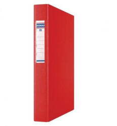 DONAU Caiet mecanic A4, plastifiat PP, 2 inele - D25mm, cu eticheta, DONAU - rosu (DN-3734001PL-04) - siscom-papetarie