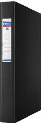 DONAU Caiet mecanic A4, plastifiat PP, 2 inele - D25mm, cu eticheta, DONAU - negru (DN-3734001PL-01) - siscom-papetarie