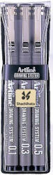 Artline Marker pentru desen tehnic ARTLINE, varf fetru (0.1 0.3 0.5mm), 3 buc set - negru (EK-230/3W1BK)