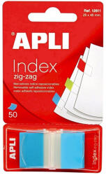 APLI Index Apli, autoadeziv zig-zag, 24 x 45 mm, albastru (AL012611) - siscom-papetarie