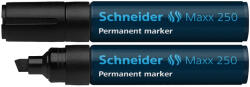 Schneider Permanent marker SCHNEIDER Maxx 250, varf tesit 2+7mm - negru (S-125001) - siscom-papetarie
