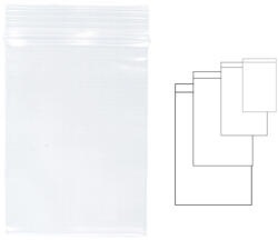 Kangaro Pungi plastic cu fermoar pentru sigilare, 230 x 320 mm, 100 buc set, KANGARO - transparente (RD-341255)