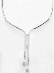 Victoria Ezüst színű fehér köves lógó nyaklánc 45cm (VBNACA47345)