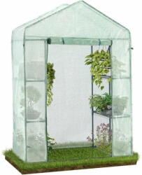 Garden Line Sera de gradina 4 rafturi cu folie verde 140 x 73 x 200 cm