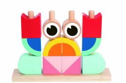 Tooky Toy Montessori építőjáték fából - Állatok és formák (TH847)