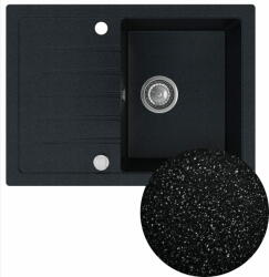 SINK Quality Mosogató Minőségi Titanite, konyhai gránit mosogató 680x495x215 mm + szifon, fekete foltos-Brocade, SKQ-TIT. B. 1KKO. X (SKQ-TIT.B.1KKO.X)