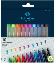 Schneider Golyóstoll készlet, 0, 5 mm, kupakos, SCHNEIDER "Vizz", vegyes színek (TSCVIZZV10) - onlinepapirbolt