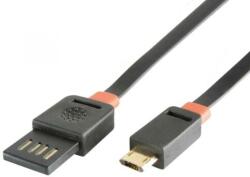 USE Home USBF 3 töltőkábel, 2 oldalú, fordítható, USB-A dugó, microUSB-B dugó, 3m, 2, 1A, adatkábel