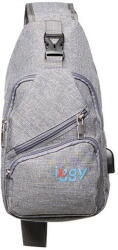 IGGY Rucsac RUCSAC Sling Iggy, polyester, 1 bretea, 1 compartiment principal, 2 compartimente frontale, 32x16x6.9cm, mufa USB incarcare+cablu, gri, "IGSL-SLING-GY (IGSL-SLING-GY)