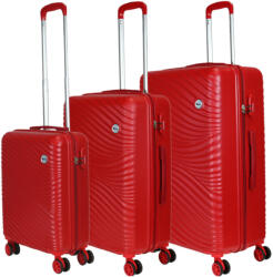 Benzi Ibiza piros 4 kerekű 3 részes bőrönd szett (BZ5605-piros-szett)