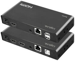 LogiLink HDMI bővítőkészlet LAN-on keresztül, KVM, 2x USB-A, 1080p, HDCP, IR, hurokkimenet (HD0057) - dellaprint