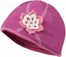 Pletex Baba sapka horgolt virággal - Sötét orchidea | 44-48 (B659-5)