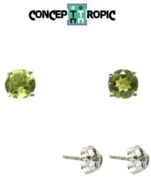  Cercei Olivina cu argint 925 rotunda fatetata 6x6x16 mm pentru stil rafinat 1 pereche