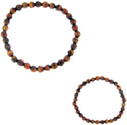  Bratara Ochi de Tigru Rosu Natural Diametru 58 mm, Rotund Fatetat - 6x6 mm