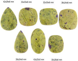 Cabochon din Stichtit cu Lantazit - Dreptunghi - Neregulat - 22-43x14-31x4-6 mm - 1 Buc