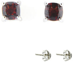  Cercei Granat Oval Fatetat 9x8x15 mm Argint 925 Pentru Stil Elegant - 1 Pereche