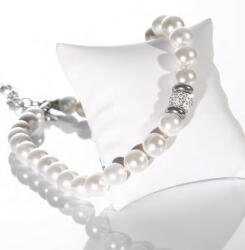 Victoria Ezüst színű fehér gyöngyös nyaklánc (VBNACA26647) - eking
