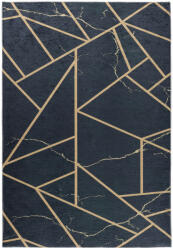 Caimas 2990 fekete-arany modern geometriai mintás szőnyeg 80x150 cm