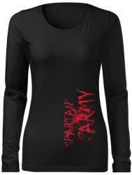 DRAGOWA Slim tricou de damă cu mânecă lungă RedWar, negru 160g/m2