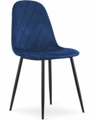  ASTI kék bársony szék fekete lábakkal