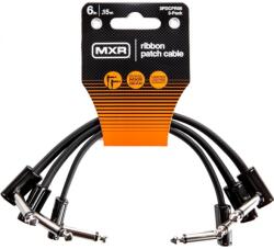 MXR Dunlop MXR 3PDCPR06 Ribbon Patch Cable 3 Pack Fekete 15 cm Pipa - Pipa